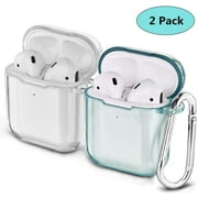 V-MORO Transparent Case Compatible with AirPods 2 & 1 Soft Clear TPU Protective Cover Case Shockproof 2 Packs (Clear +