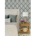 thumbnail image 2 of Chesapeake Mimir Blue Quilted Damask Wallpaper, 20.5-in by 33-ft, 2 of 5