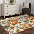 thumbnail image 4 of Thanksgiving Area Rug 3x5 Washable Rug Non Slip Orange Fall Blue Sunflower Pumpkin Large Area Rug Indoor Floor Carpet for Entryway Bedroom Kitchen Living Room Home Office Dining Room Nursery, 4 of 8