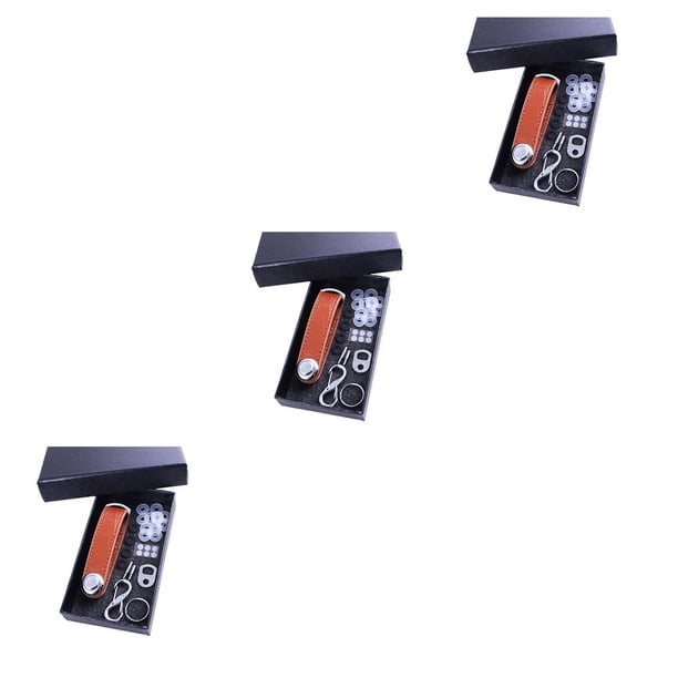 Matsuzay Bolsa para llaves Soporte de estructura compacta Organizador de llaves de tamaño compacto Regalo del día del padre Llavero plegable Cocodrilo Caimán Marrón Oscuro 3piezas Matsuzay CBP360148