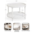 thumbnail image 2 of Kate and Laurel Table Basse Ronde à Gradins 29 x 29 x 21, Blanche, Traditionnelle Table de Salon à Deux Niveaux avec Rangement et Construction en Bois Résiliente, 2 of 8