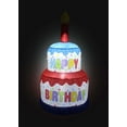 thumbnail image 5 of 4 Foot Tall Happy Birthday Cake Inflatable with Candle LED Lights Lighted Blowup Party Decoration for Outdoor Indoor Home Celebration Garden Yard Prop, 5 of 5