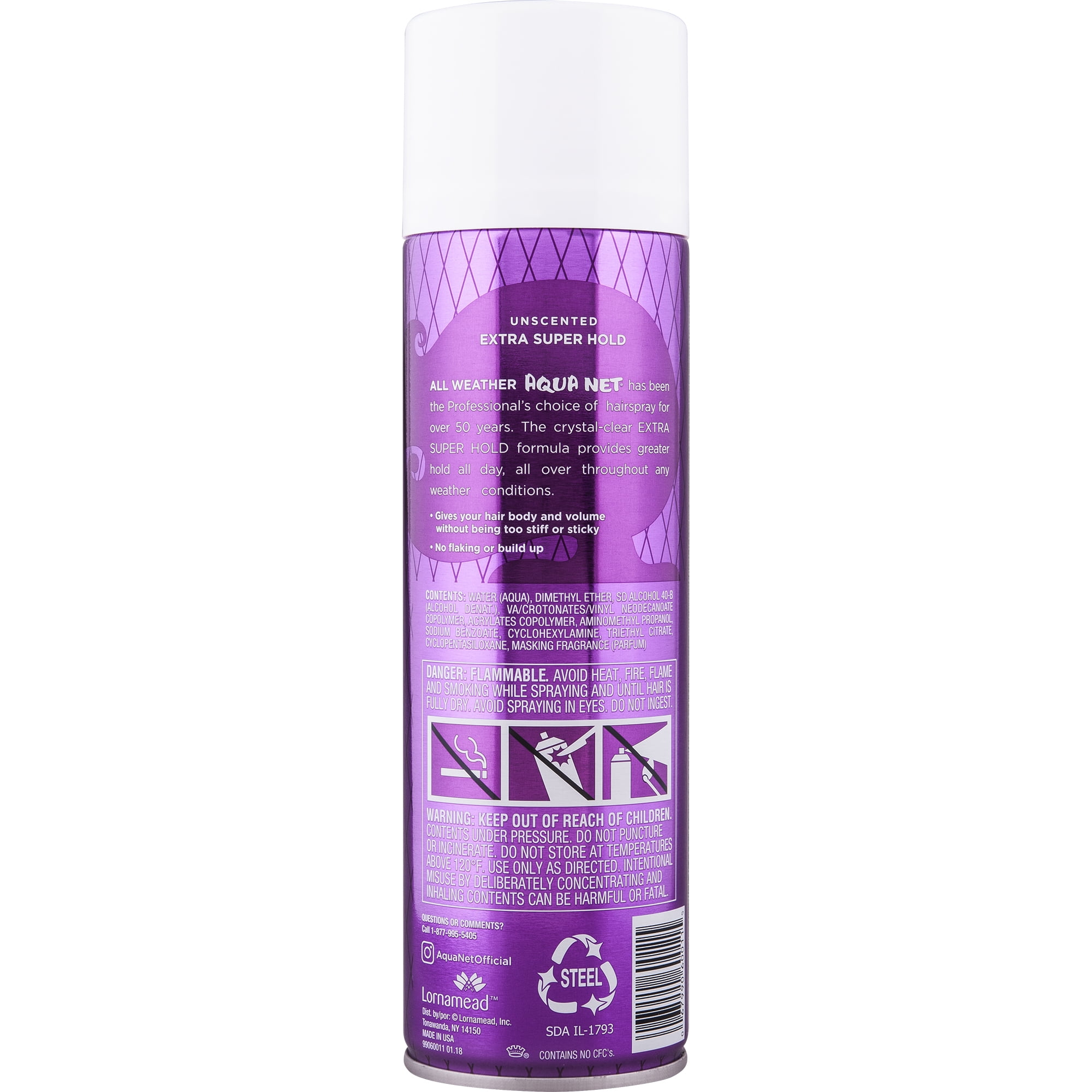 Aqua Net Extra Super Hold Hairspray, Unscented, 11 Oz, 1 Each, By Lorn –  CommonFinds