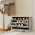 thumbnail image 4 of Youmumeub Entryway Shoe Bench with Storage, 24" Modern Seating Bench with Flip Drawer Cabinet for Hallway or Bedroom, MDF Wood, Antique White, 4 of 11