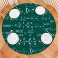 thumbnail image 2 of Math Equations Algebra Green Pattern Round Fitted Tablecloth with Elastic Edge,Dining Table Cover Waterproof,Outdoor Round Tablecloth for Camping,Dining,Indoor and Outdoor, 2 of 7