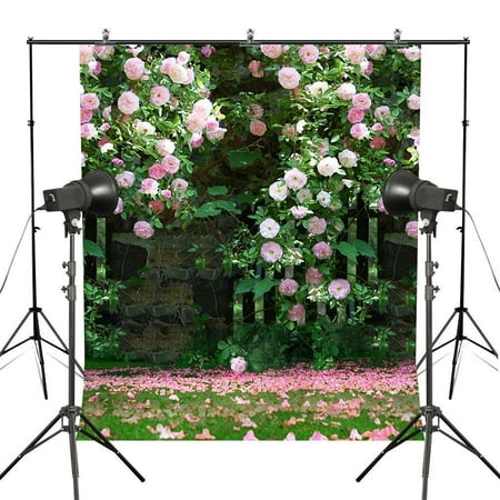 Image of MOHome 5x7ft Spring Blooming Rose Flower Photography Backdrops Girls Women Birthday Wedding Anniversary Backgrounds Studio Backgrounds