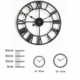thumbnail image 2 of 3D 16''/20'' Circular Retro Roman Wrought Hollow Iron Vintage Clocks Mute Home Decor Retro Gold, 2 of 9