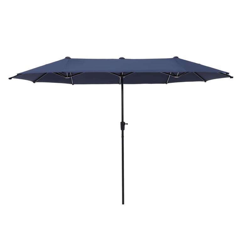 Mf Studio 13 ft Large Patio Umbrella Double sided Outdoor Market Umbrella Navy Blue