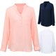 thumbnail image 4 of Blusa suelta para mujer, blusas de manga larga con cuello en V de lino y algodón Irfora Blanco XXXL, 4 of 7