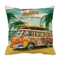 thumbnail image 1 of EREHome Affiche de Vacances d'Été Housse de Coussin bus Rétro 16x16 Pouces, 1 of 1