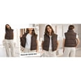 thumbnail image 4 of Polka Dot Cropped Puffer Vest Women Winter Lightweight Warm Quilted Padded Gilet with Pockets, 4 of 7