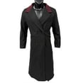 thumbnail image 5 of Mens Trench Coat Notched Lapel Double Breasted Full Length Jackets Casual Classic Woolen Overcoat With Pockets (XL, Black), 5 of 5