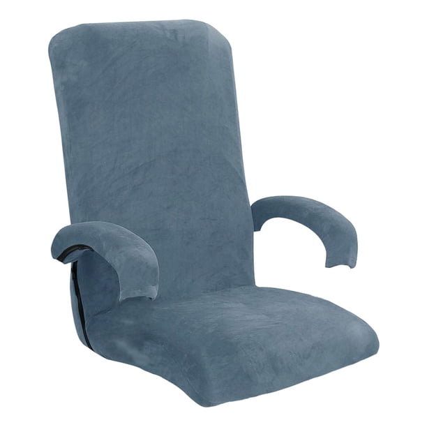 Funda elástica para silla Sunnimix con reposabrazos antipolvo cremallera suave azul claro