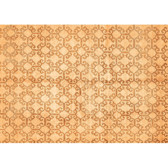 Ahgly Company Indoor Rectangle Abstract Orange Modern Area Rugs, 2' x 3'
