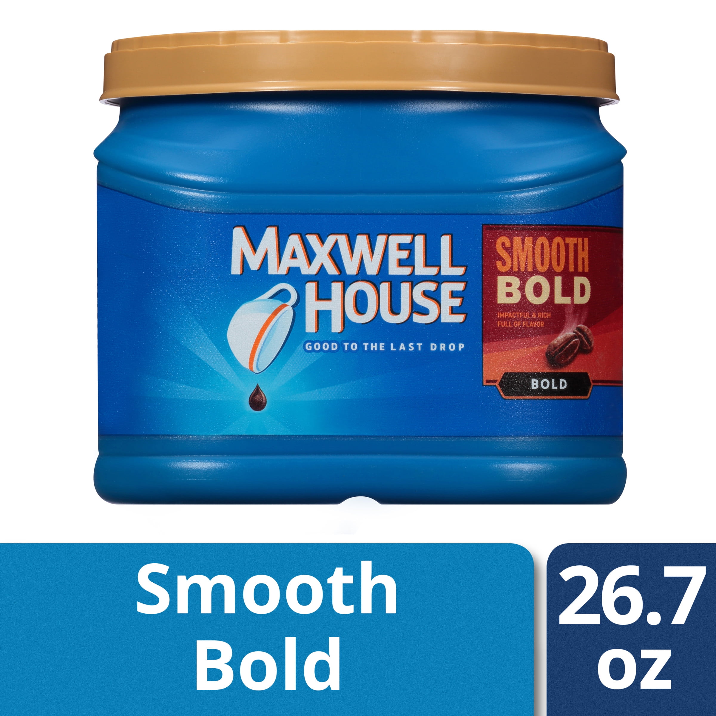 Maxwell House Smooth Bold Ground Coffee, Caffeinated, 26.7 oz Can