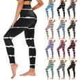 thumbnail image 2 of QATAINLAV Striped Leggings for Women, Scrunch Butt Lifting Leggings Women Seamless Workout Leggings High Waist Tummy Control Yoga Pants Sales Under 10 Dollars for Women Black M, 2 of 5