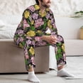 thumbnail image 7 of Susaid Colorful Roses Print Men's Long Sleeve Pajama Set, Two-Piece Button-Down Loungewear PJs Set, Comfortable Sleepwear for Relaxation-Large, 7 of 7