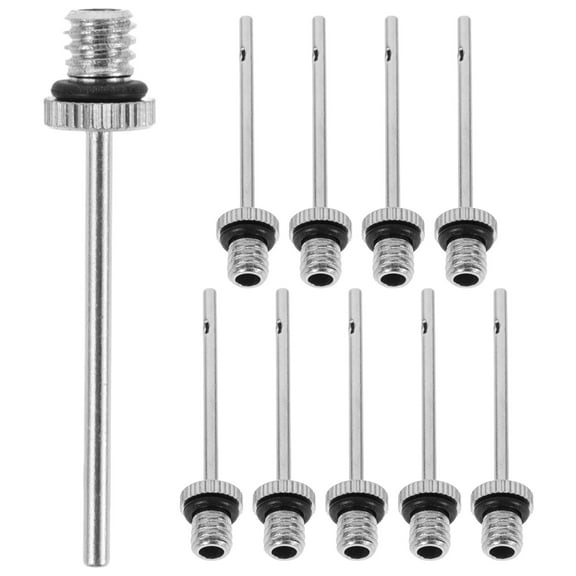 Worgeous  10 Pcs Air Needle Working Basketball Pin Pump Sport Inflator Silver