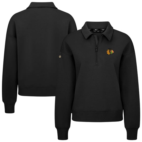 Women's Levelwear  Black Chicago Blackhawks  Canmore Quarter-Zip Pullover