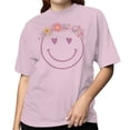 thumbnail image 2 of Smiley Face Art Women's Light Pink T-shirt, 2 of 3