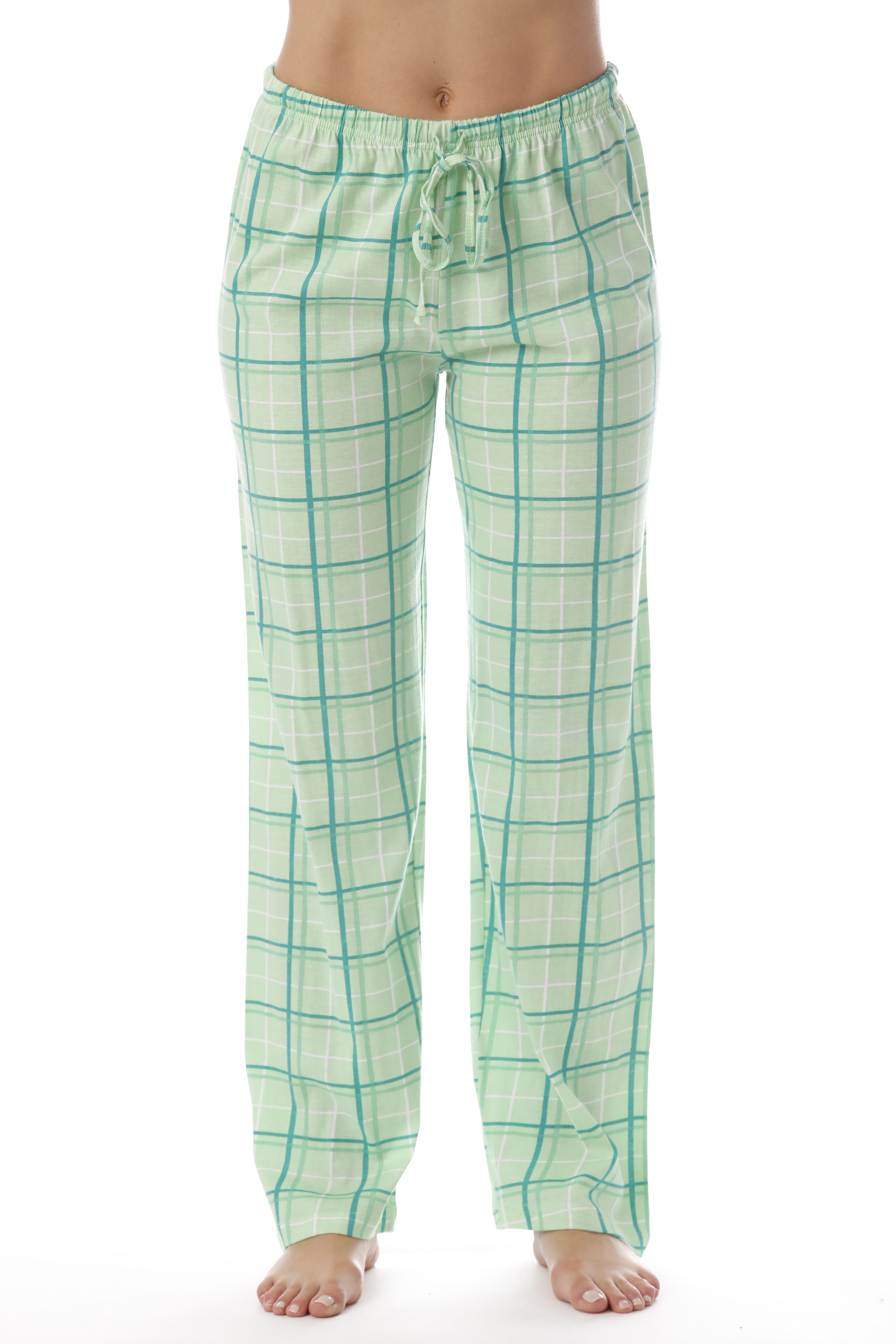 women's green plaid pajama pants