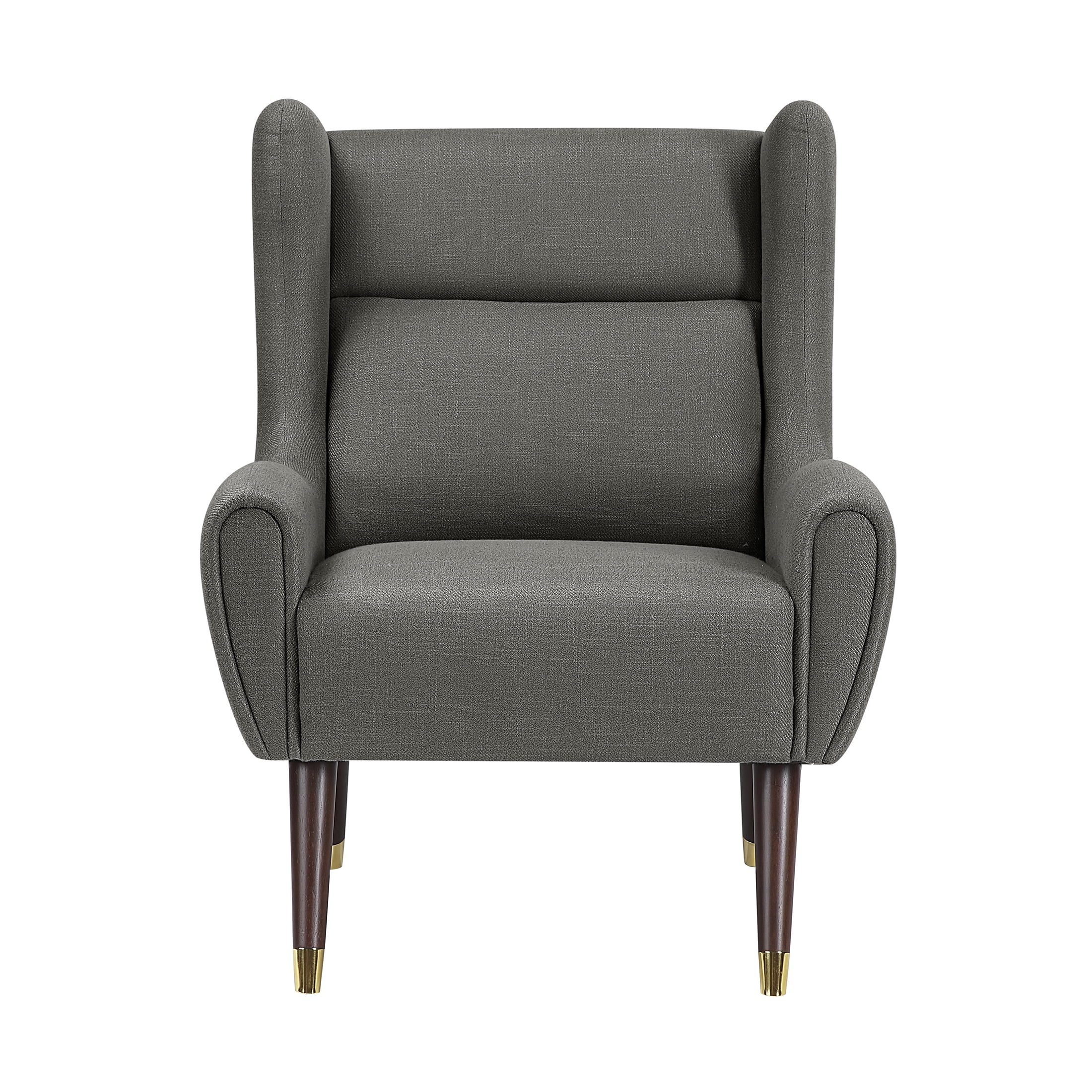 OakvillePark Calista Textured Fabric Wingback Accent Chair, Dark Gray