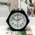 thumbnail image 3 of Kugisaki Alarm Clock Cute Analog Digital Quartz Clock Battery Operated Frosted Texture Simply Design for Living Room Bedroom Bedside Desk Decorative, 3 of 4