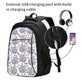 thumbnail image 2 of Salouo Violets Flowers Pattern Extra Large Travel Laptop,Backpack with USB Charging Port College Backpack Business Work Bag Casual Daypack Fits for Men & Women, 2 of 7