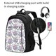 thumbnail image 2 of Balery Violets Flowers Mochila con carga USB para hombre y mujer - Mochila impermeable y antirrobo para portátil con puerto USB para viajes, trabajo, estudios y universidad, 2 of 7