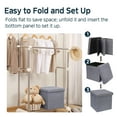 thumbnail image 3 of Collapsible Storage Ottoman Foot Rest, Gray, 3 of 8