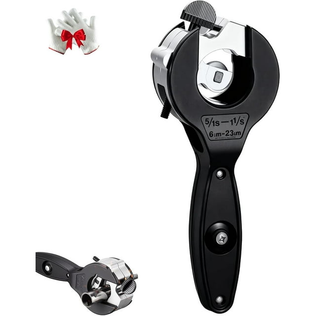 Probabilityi Ratcheting Pipe Cutter, 2025 2 in 1 Close Quarters Tube Compact Cutter, Adjustable Ratchet Type Pipe Cutter, for Home Working, Plastic Hose, Exhaust PVC, Soft Metals(6-23mm)