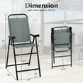 thumbnail image 3 of Costway 2 PCS Patio Bar Chair Folding Bar Height Metal Frame with Footrest Garden Blue, 3 of 8