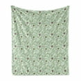 thumbnail image 1 of Woodsy Soft Flannel Fleece Throw Blanket, Autumn Twigs Acorns and Pine Cones Drawn by Hand, Cozy Plush for Indoor and Outdoor Use, 70" x 90", Almond Green Multicolor, by Ambesonne, 1 of 5