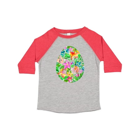 

Inktastic Happy Easter Egg Shape with Flowers Gift Toddler Boy or Toddler Girl T-Shirt