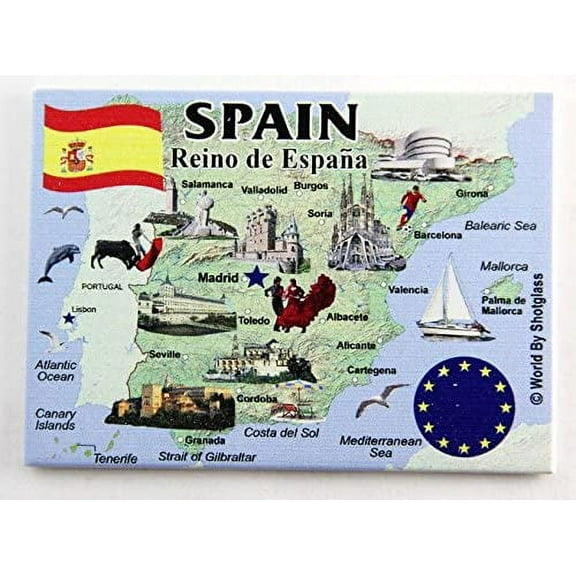 Spain EU Series Souvenir Fridge Magnet 2.5 inches X 3.5 inches