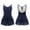 Navy Blue, variant on TiaoBug Kids Girls Gymnastics Dance Leotards Dress Sleeveless Ballet Tutu Dresses Dancewear Yellow 11-12