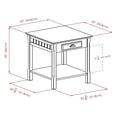 thumbnail image 7 of Pemberley Row Solid Wood Black End Table Rectangular Drawer Storage 22.05" Unassembled, 7 of 7