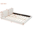 thumbnail image 3 of Queen Size Upholstered Platform Bed with Velvet Fabric, Grounded Bed with Solid Frame, Beige, 3 of 10