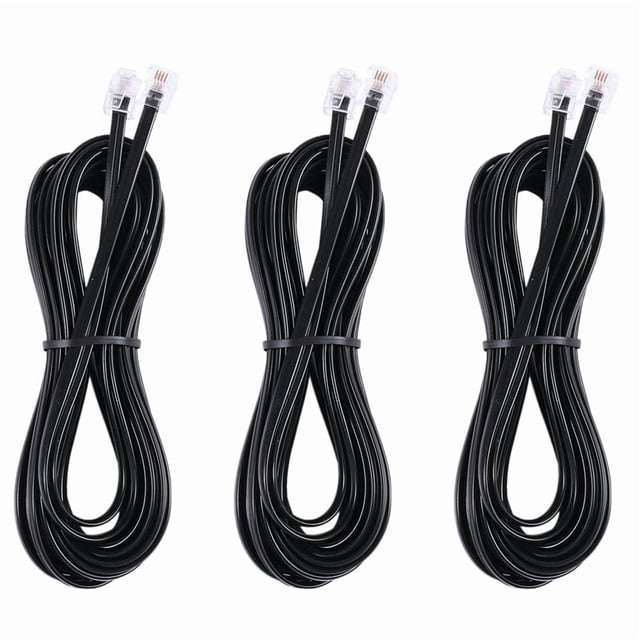3X RJ11 6P4C Cuerda Cable De Telefono Modem ADSL 5 Metros