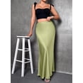 thumbnail image 6 of Women Fall Skirts Business Casual Clothes High Waisted Cocktail Party Wedding Guest Mermaid Maxi Skirt Green M, 6 of 10