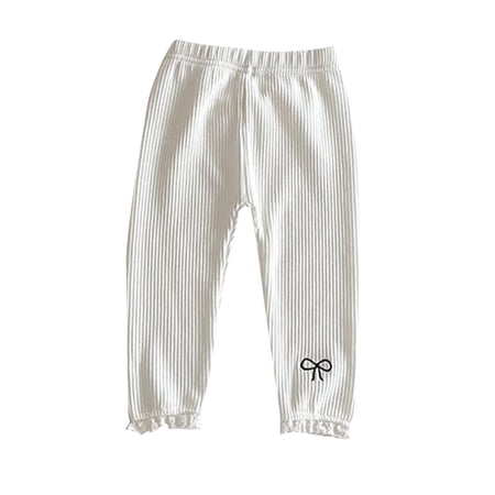 AHTJRT Pants for Kids Ribbed Knit Elastic Waist Trousers Stretchy Comfy Soft Loungewear Pants Fashion Fall Spring Bottoms White 0-1 Years AHTJRT Pants for Kids Ribbed Knit Elastic Waist Trousers Stretchy Comfy Soft Loungewear Pants Fashion Fall Spring Bottoms White 0-1 Years