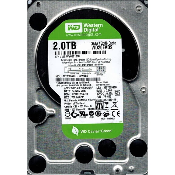 Western Digital WD20EADS-00W4B0 2TB DCM: HBRCHV2ABB