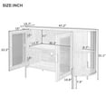 thumbnail image 2 of Williamspace 47.2" Sideboard Buffet Cabinet with Storage, Modern 2-Door Accent Dining Cabinet with Gold Trim & Woven Rattan Doors for Living Room Dinning Room Kitchen, Oak, 2 of 9