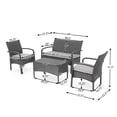 thumbnail image 6 of Modern Outdoor Wicker Sofa Set 4pc, Grey PE Rattan Patio Furniture with Waterproof Fabric Cushions, 6 of 10