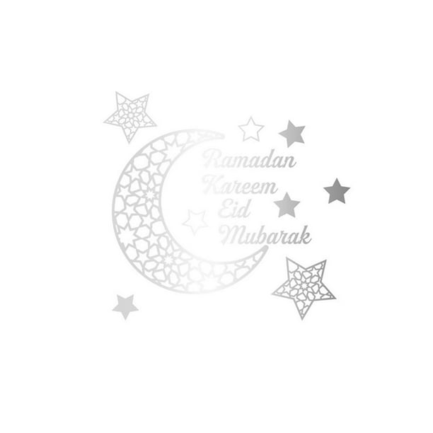 SAYOO Ramadan Adhesivo de pared extraíble, tema religioso estrellas luna escrito proverbios papel adhesivo SAYOO Moda