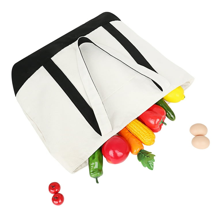 Muka 4PCS Canvas Tote Bags with Pockets Large Capacity Muka 4PCS Canvas Tote Bags with Pockets Large Capacity