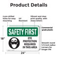 thumbnail image 2 of (2 Pack) Eye Protection Required In This Area With Symbol OSHA Safety First Sign, 2 of 8