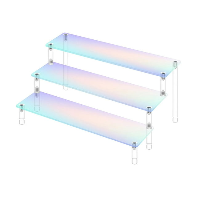 Acrylic Riser Display Shelf Clear Acrylic Showcase Showcase Fixtures for Jewelry three layer