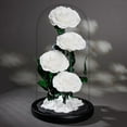 thumbnail image 5 of 4 Preserved Flowers in Glass Dome - Roses Gift for Her - Birthday Flowers for Women, White, 5 of 5