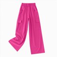 thumbnail image 4 of TOWED22 Girls Oversized Wide Leg Sweatpants Kids Baggy Straight Leg Track Pants Casual Plain Pockets Joggers(Red,150), 4 of 4